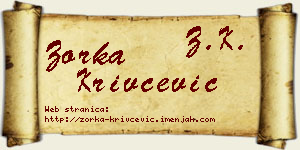 Zorka Krivčević vizit kartica